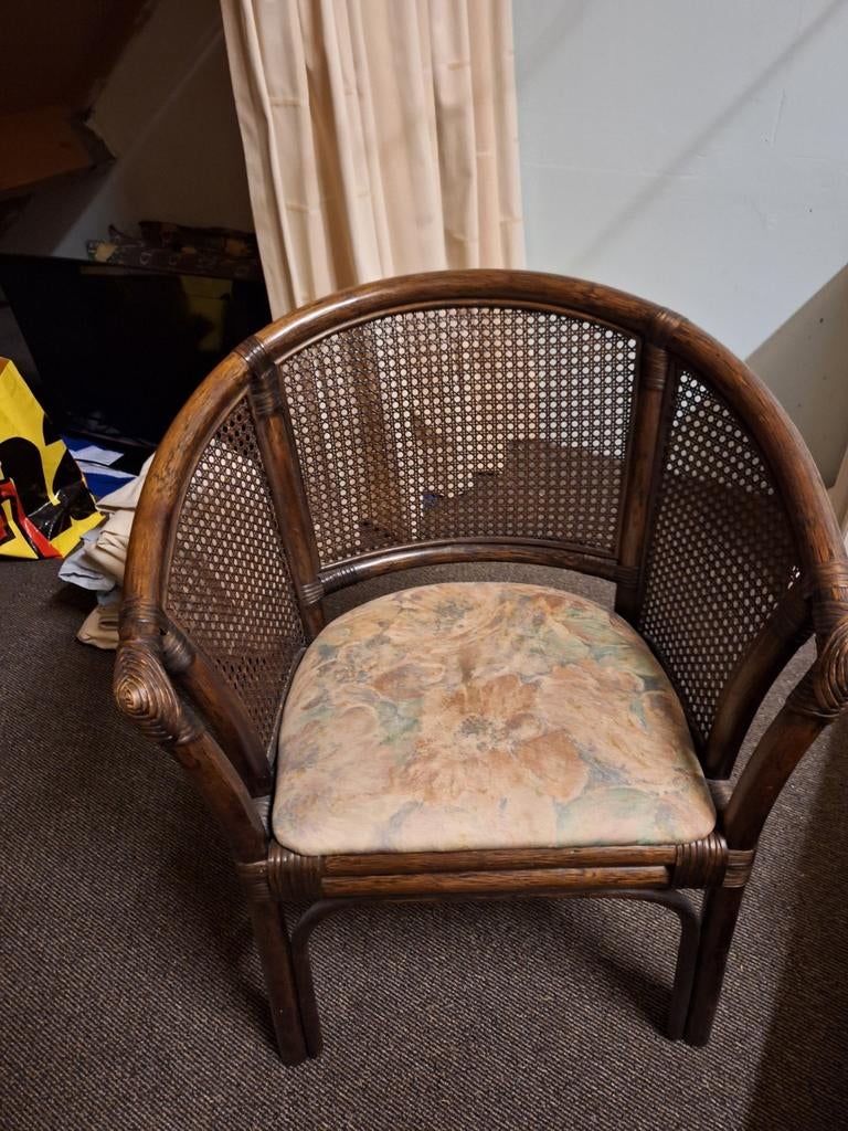 Stoel rotan, Ophalen of Verzenden, Bruin, Eén