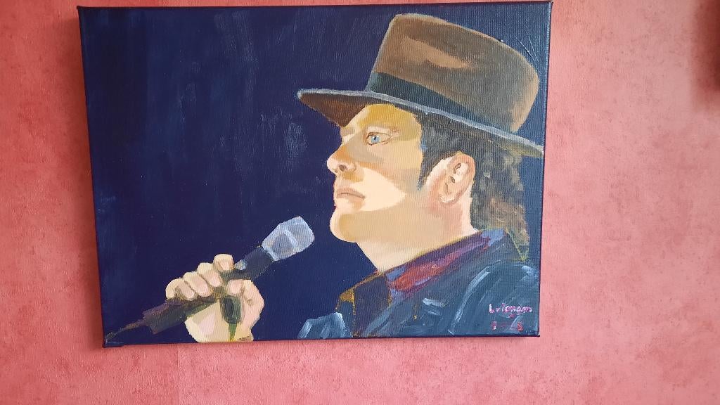 portret Andre Hazes acryl op canvas lia van langen, Ophalen of Verzenden