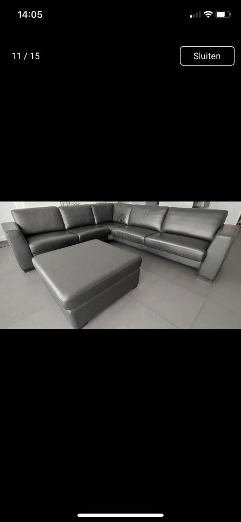 Echt leren hoekbank 2,93x2,63, Ophalen, Zo goed als nieuw