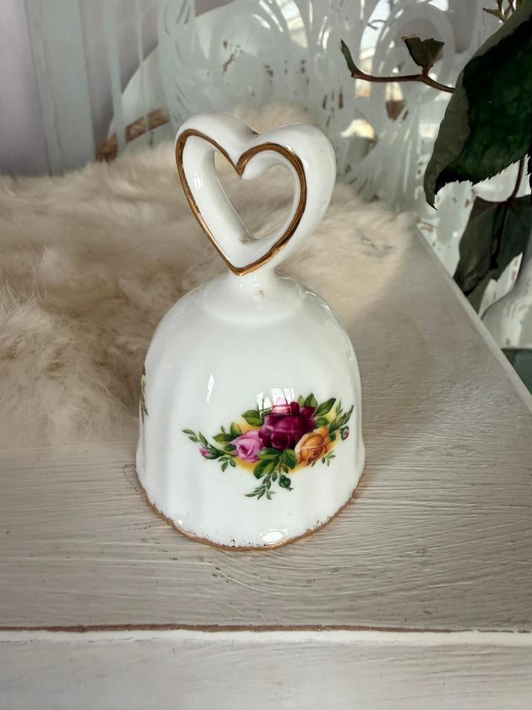 Royal Albert old country Roses tafel belletje 1967, Ophalen, Zo goed als nieuw, Porselein, Verzilverd