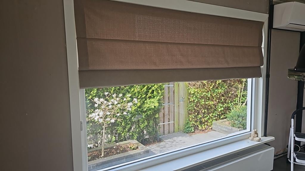 Bruine vouwgordijnen, Ophalen of Verzenden, 100 tot 150 cm, 150 tot 200 cm