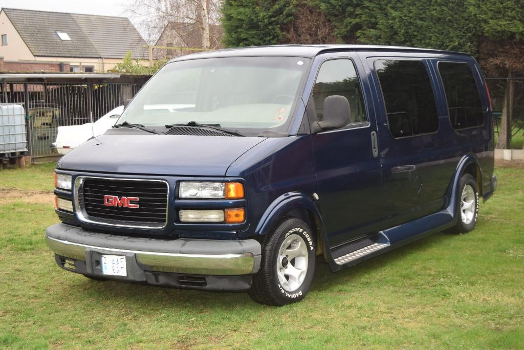 GMC Savana 5.7L V8 350CID, Auto's, GMC, Particulier, Savana, LPG, Overige carrosserieën, Automaat, Blauw, Grijs, Leder, Achterwielaandrijving