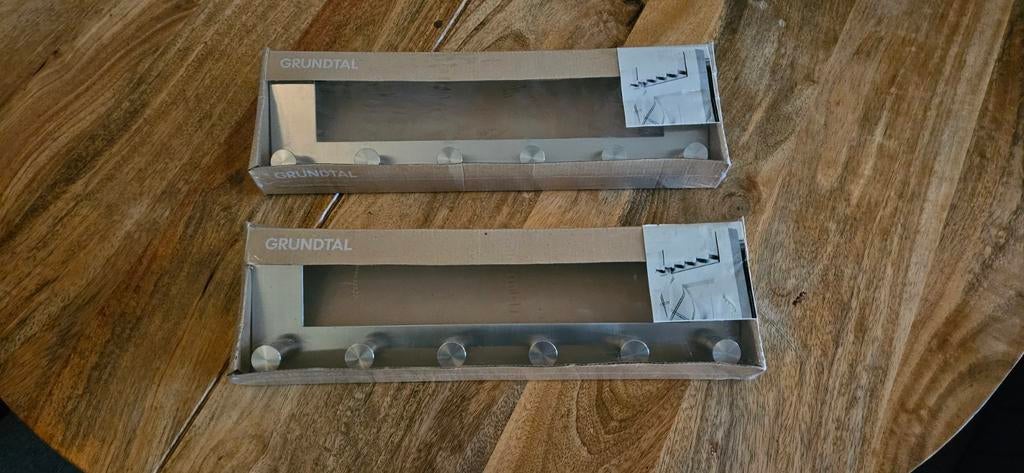 IKEA Grundtal deur kledinghanger - RVS (2 stuks), Ophalen of Verzenden, Nieuw, Metaal, Overige typen