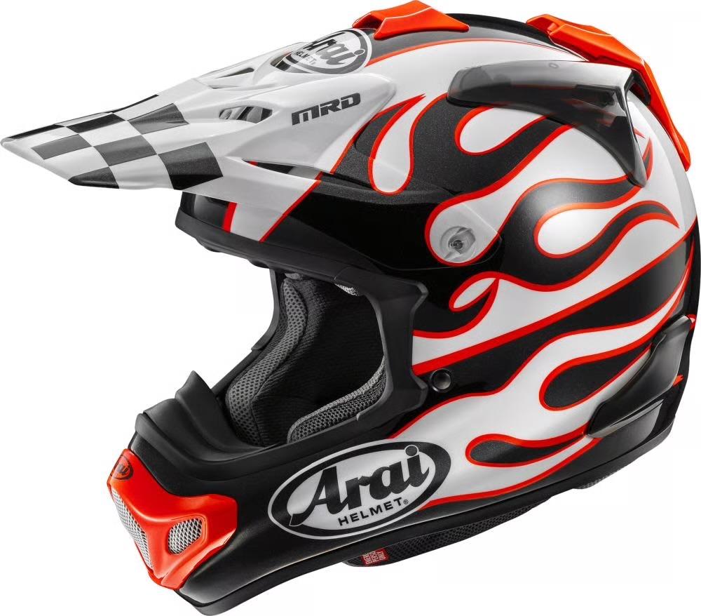 ARAI MX-V EVO FLAME WHITE NIEUW - Maat M, Motoren, Kleding | Motorhelmen, Nieuw met kaartje, M, Arai, Ophalen of Verzenden