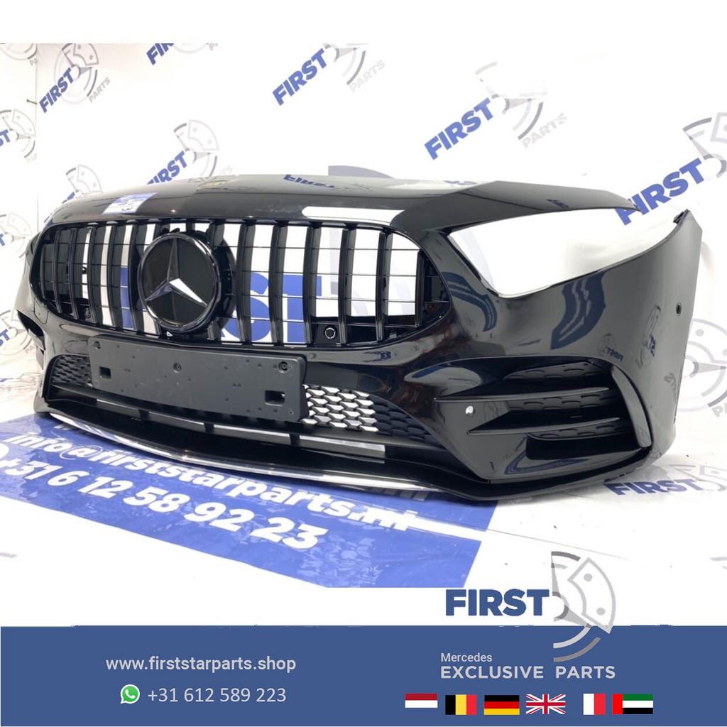 W177 AMG A35 VOORBUMPER A KLASSE 2020 35 ZWART COMPLEET MET, Gebruikt, -, Voor, Ophalen of Verzenden