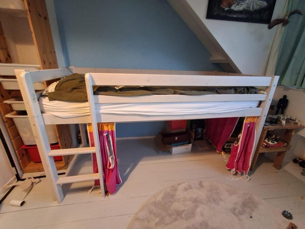 Stevige halfhoogslaper met speelruimte eronder, Kinderen en Baby's, Kinderkamer | Stapelbedden en Hoogslapers, Ophalen, Gebruikt