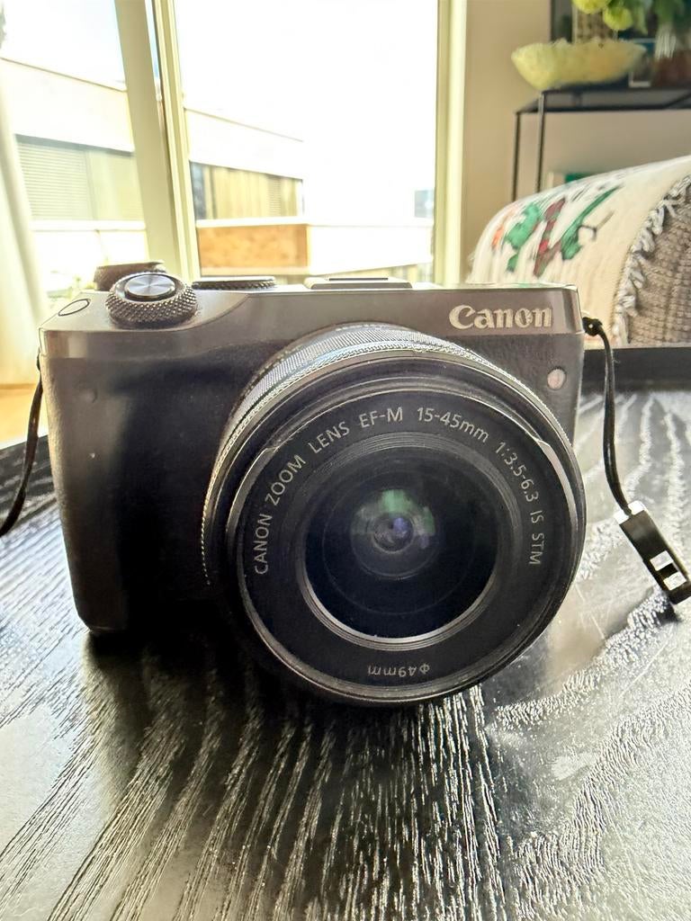 Canon EOS M6 + Canon EF-M 15-45mm f/3.5-6.3 IS STM, Audio, Tv en Foto, Fotocamera's Digitaal, Ophalen, Zo goed als nieuw, Canon