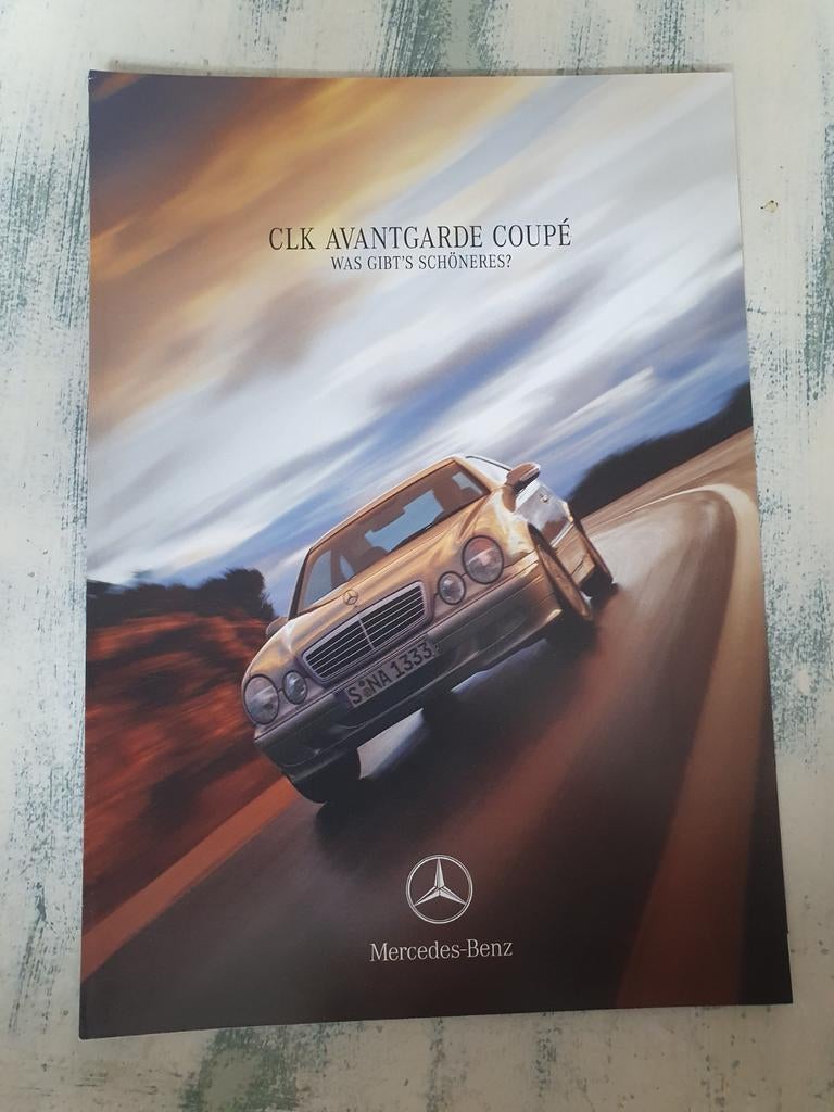 Duitse uitklapfolder Mercedes CLK Avantgarde Coupé, Boeken, Auto's | Folders en Tijdschriften, Ophalen of Verzenden