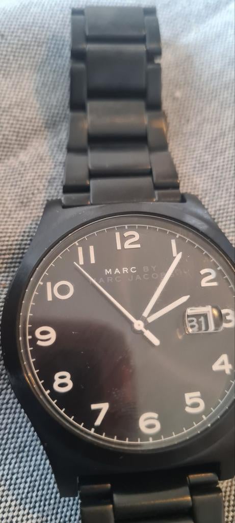 Marc Jacobs Horloge - Zwart Stalen Polshorloge, Staal, Gebruikt, Staal, Polshorloge