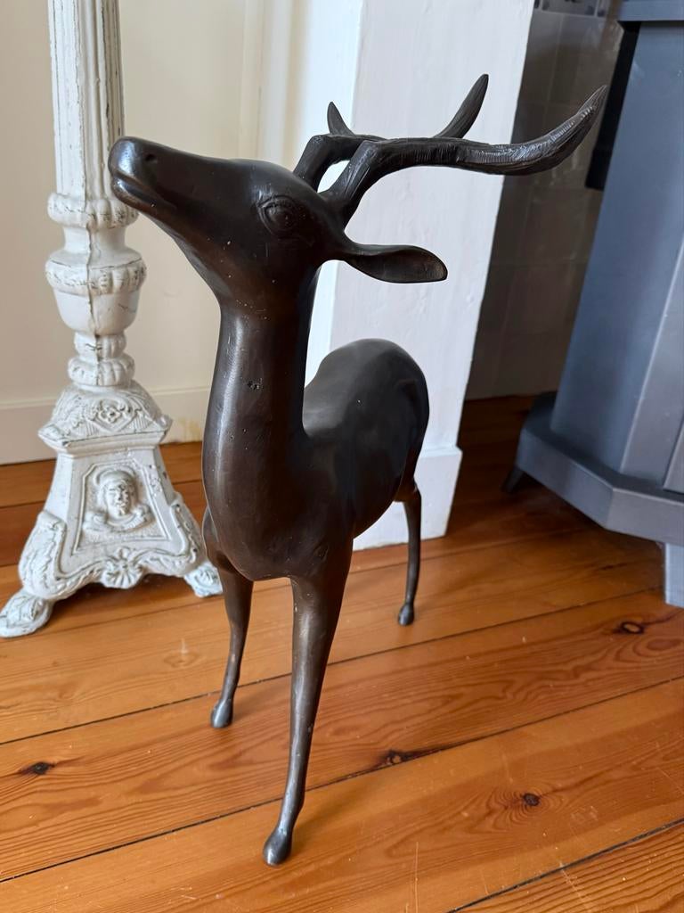 Elegant bronzen hert beeld - Klassieke decoratie, Ophalen