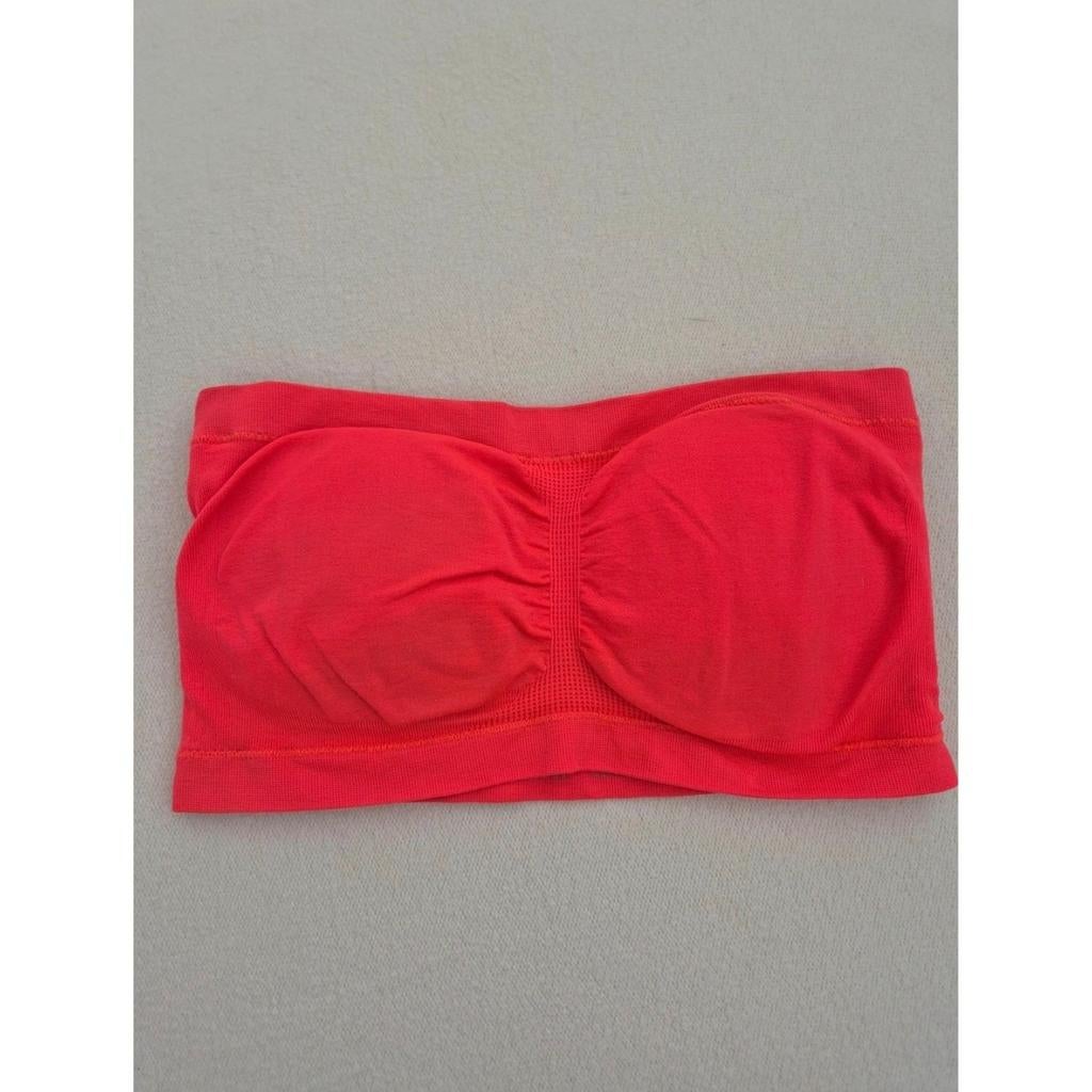 Neon fel roze bandeau top maat S/M, Verzenden, Zo goed als nieuw, Roze, Maat 36 (S)