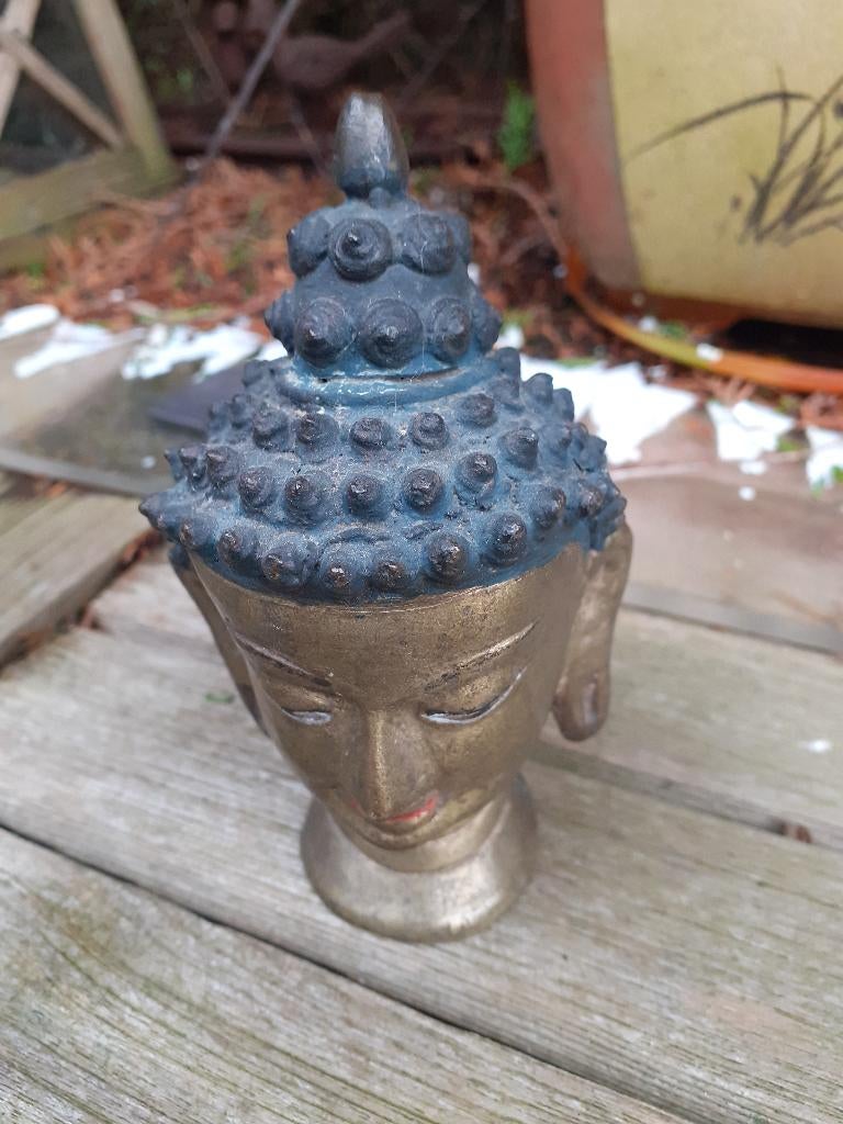 Goldfaced Bronzen Boeddhahoofd, Ophalen of Verzenden