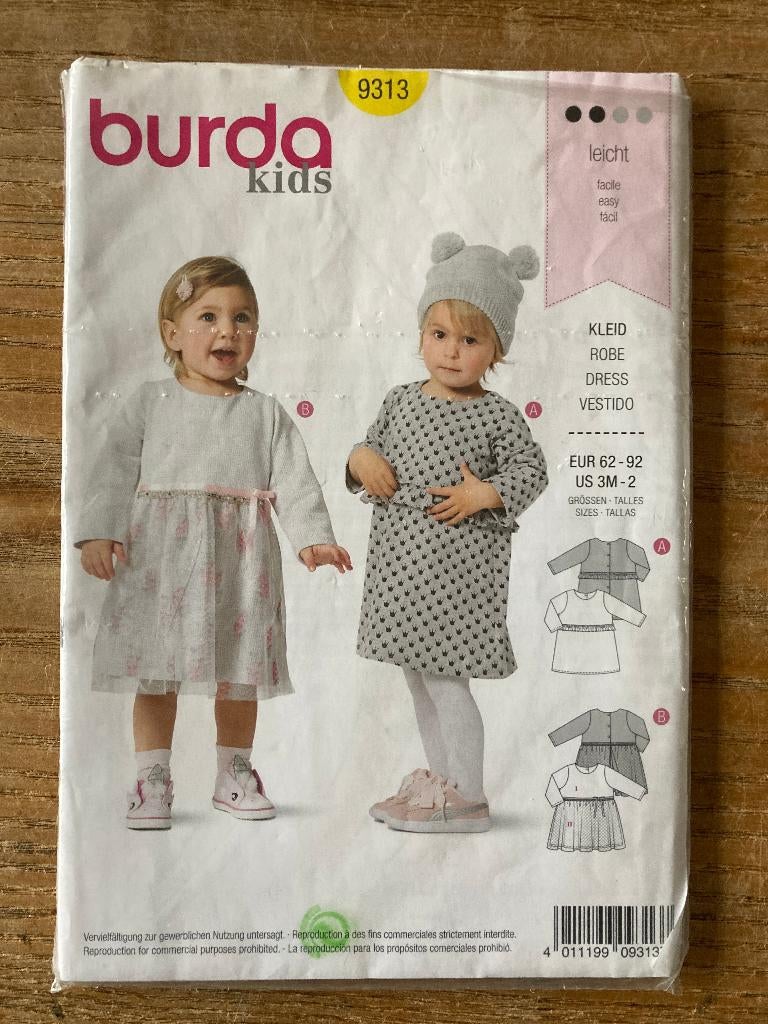 Burda kids naaipatroon kledingpatroon 9313 (maat 62 - 92), Overige typen, Kind, Nieuw, Burda