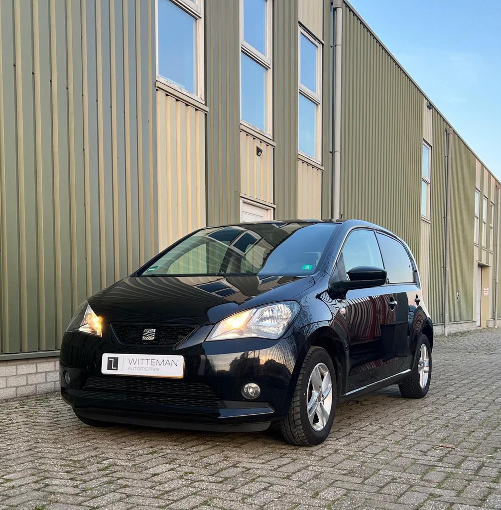 Seat Mii 1.0 44KW AUT 2013 Zwart Airco Elek Ramen APK, Elektrische ramen, Stof, Beige, 4 stoelen