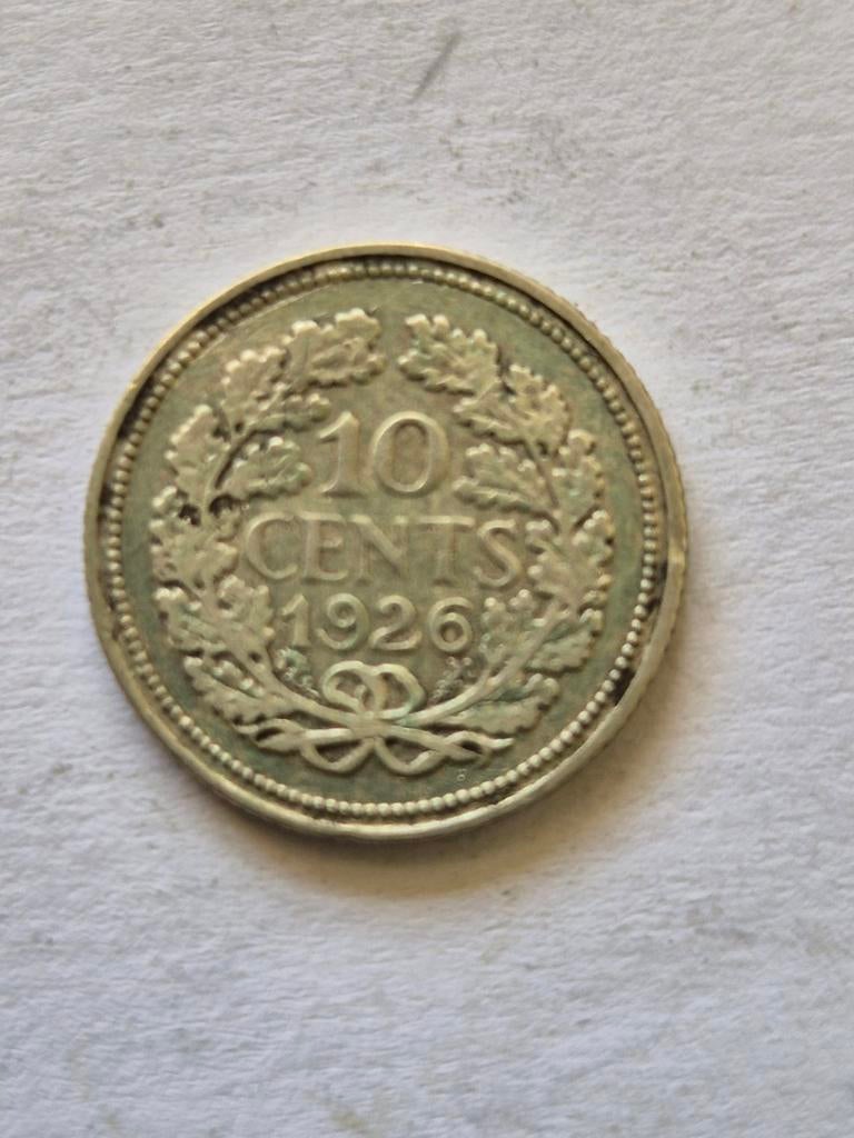 10 cent koningin Wilhelmina 1926 zilver, Postzegels en Munten, Munten | Nederland, Verzenden, Koningin Wilhelmina, 10 cent, Zilver