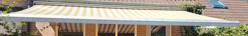 Elektrische luifel 488cm breed, zeer goede staat, 450 cm of meer, Elektrisch, Ophalen of Verzenden, Zo goed als nieuw