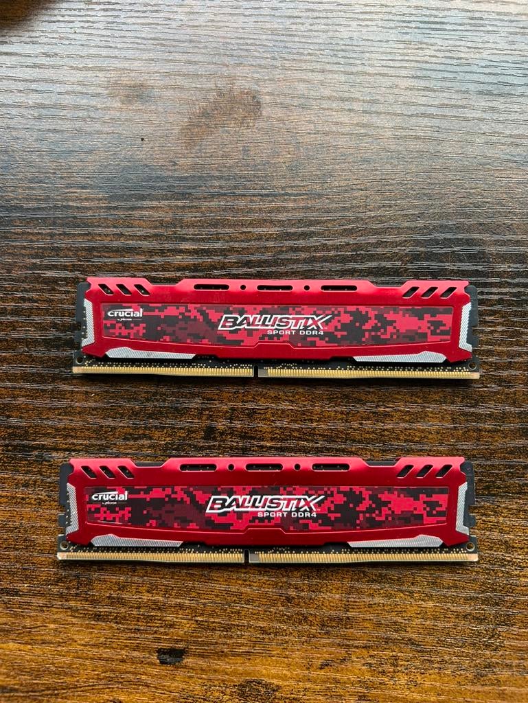 Crucial Ballistix Sport DDR4 8GB (2x4GB) 2400MHz RAM, Computers en Software, RAM geheugen, DDR4, 8 GB, Ophalen of Verzenden, Zo goed als nieuw