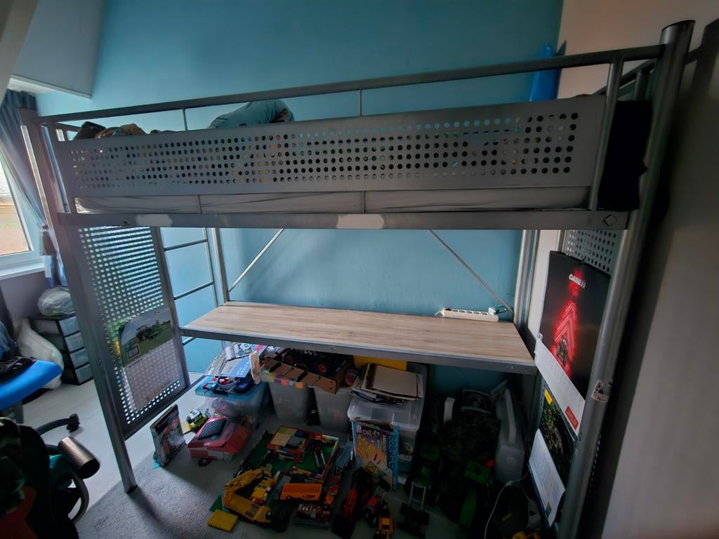 Hoogslaper zilverkleurig, Ophalen, Gebruikt, Eenpersoons, 90 cm