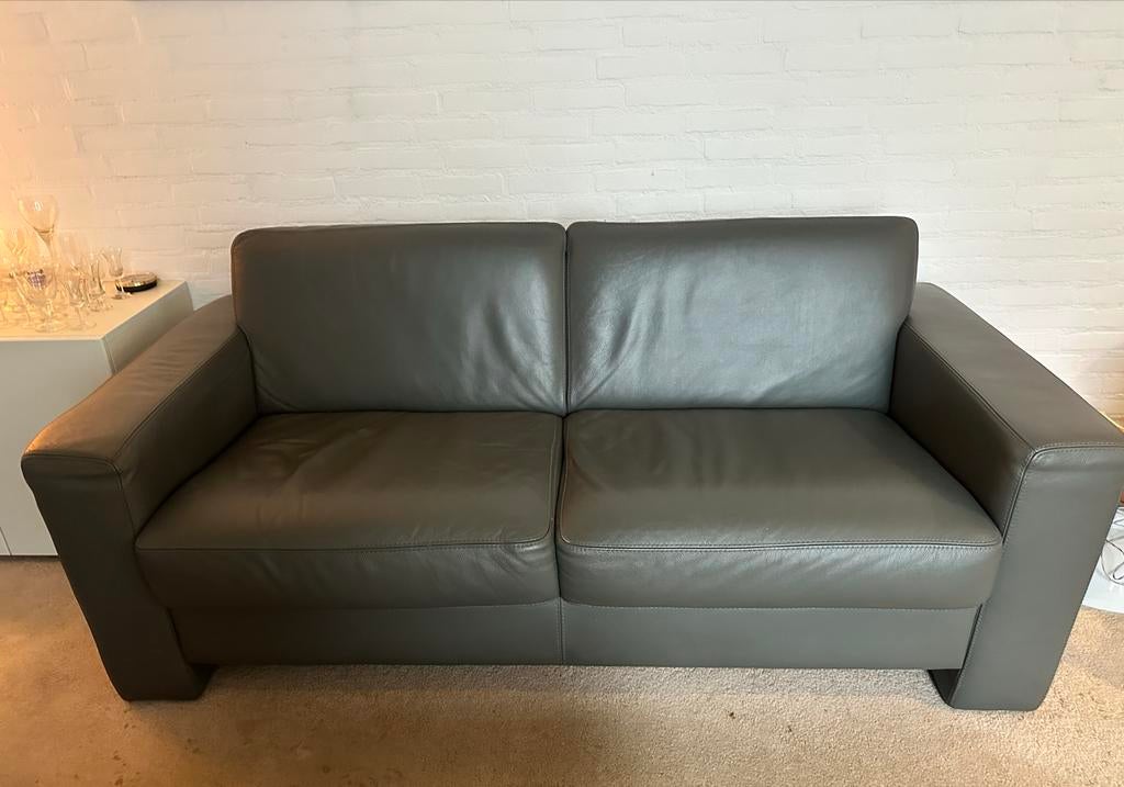 Leren woonkamerset 3-zits, 2-zits bank, fauteuil+ salontafel, 150 tot 200 cm, Driepersoons, Ophalen of Verzenden, Zo goed als nieuw