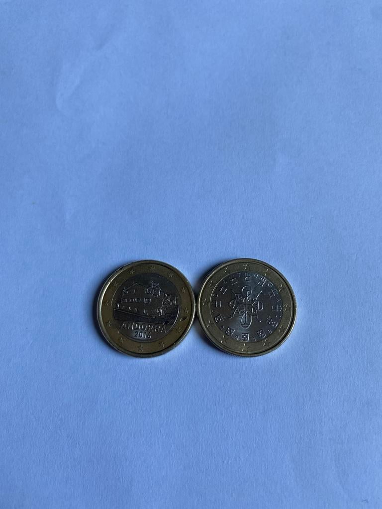 1 Euro munten Andorra 2015 en Portugal, Postzegels en Munten, Munten | Europa | Euromunten, Ophalen, Overige landen, 2 euro, Setje