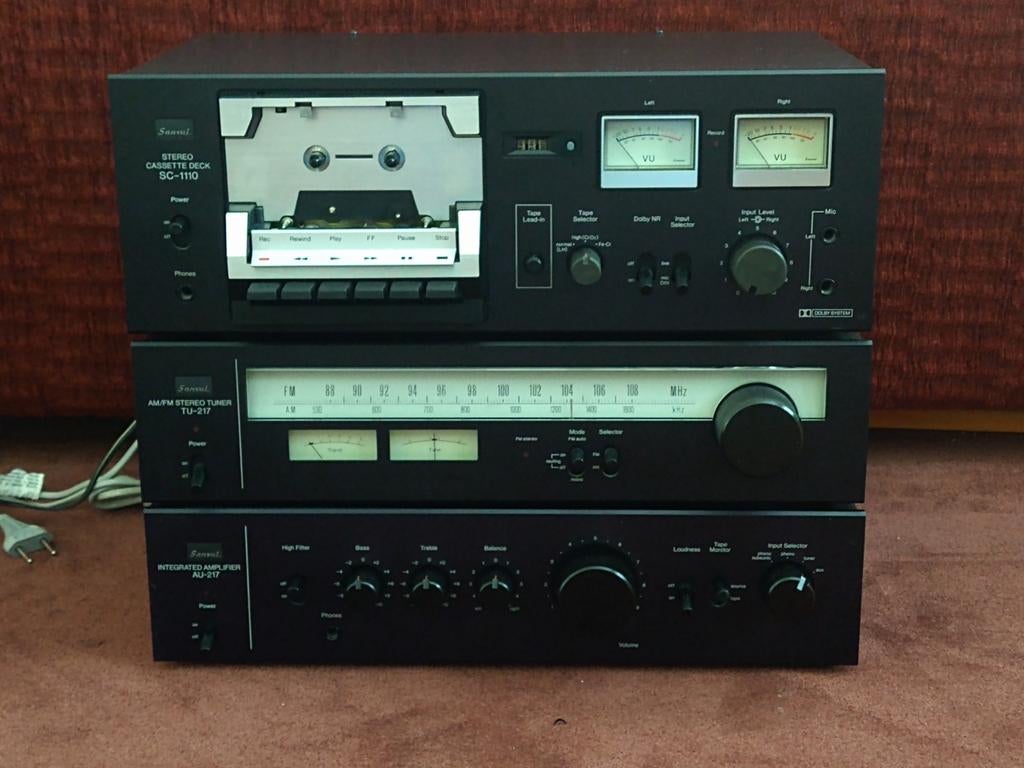 Sansui audio-set vintage AU-217  TU-217  SC1110, Overige merken, Tuner of Radio, Zo goed als nieuw, Losse componenten