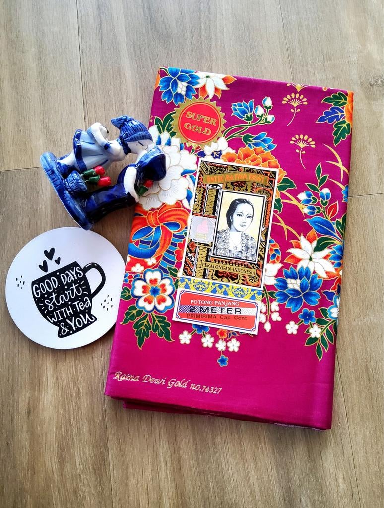 Batik Sarong Indonesië #1848, Verzenden, Paars, Nieuw, 30 tot 120 cm