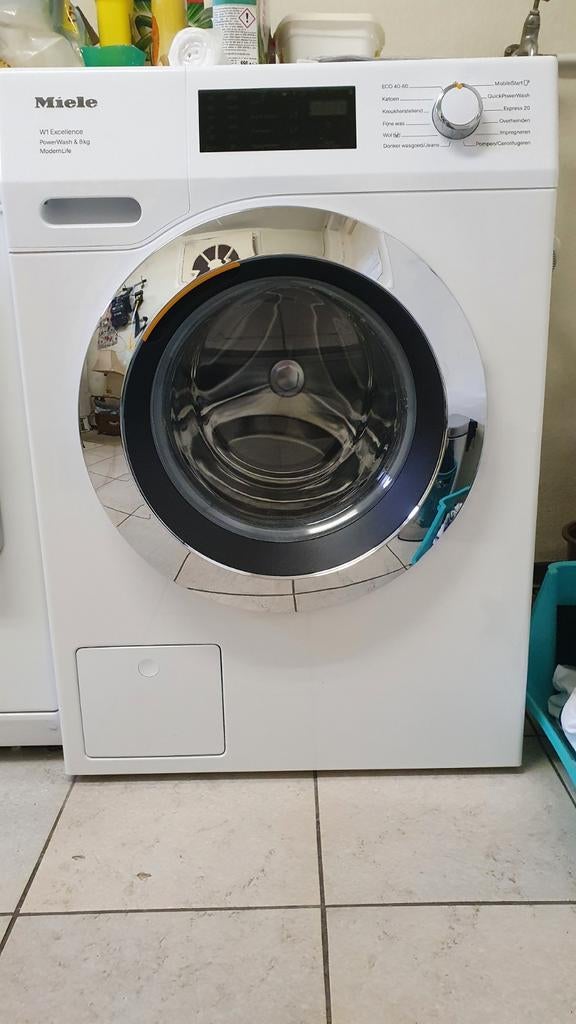 Miele W1 Excellence PowerWash 8kg Wasmachine, Witgoed en Apparatuur, Ophalen, 8 tot 10 kg, Kort programma, 85 tot 90 cm