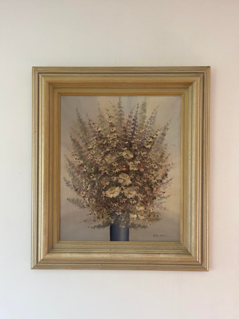 Schilderij met bloemen in lijst, Antiek en Kunst, Ophalen