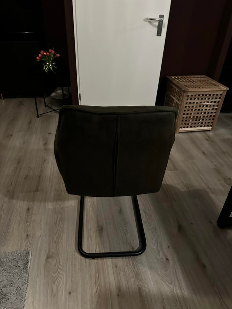 4 Suède Eettafel Stoelen, Ophalen, Gebruikt, Overige kleuren, Stof