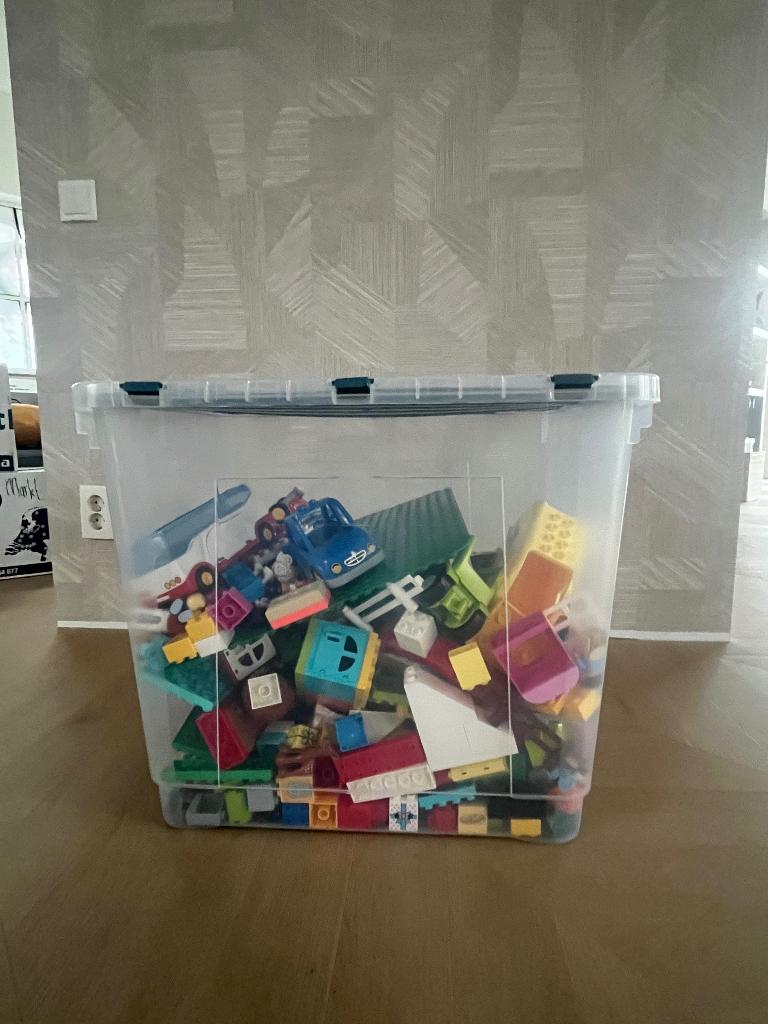 Hele grote bak DUPLO te koop (incl duplohuis), Ophalen, Zo goed als nieuw, Duplo