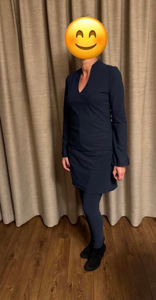 LaDress blauw pak tuniek/legging maat 36/38, Ophalen of Verzenden, Zo goed als nieuw, Maat 36 (S), Blauw