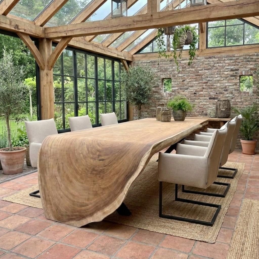 Boomstamtafel Suarhout Waterval 310cm - Direct Leverbaar!, Ophalen, 100 tot 150 cm, Info@mokana.nl, Mokana