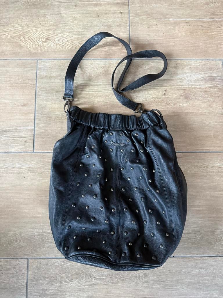 Antichic Zwarte Handtas met Studs, Ophalen of Verzenden, Zo goed als nieuw, Zwart, Handtas