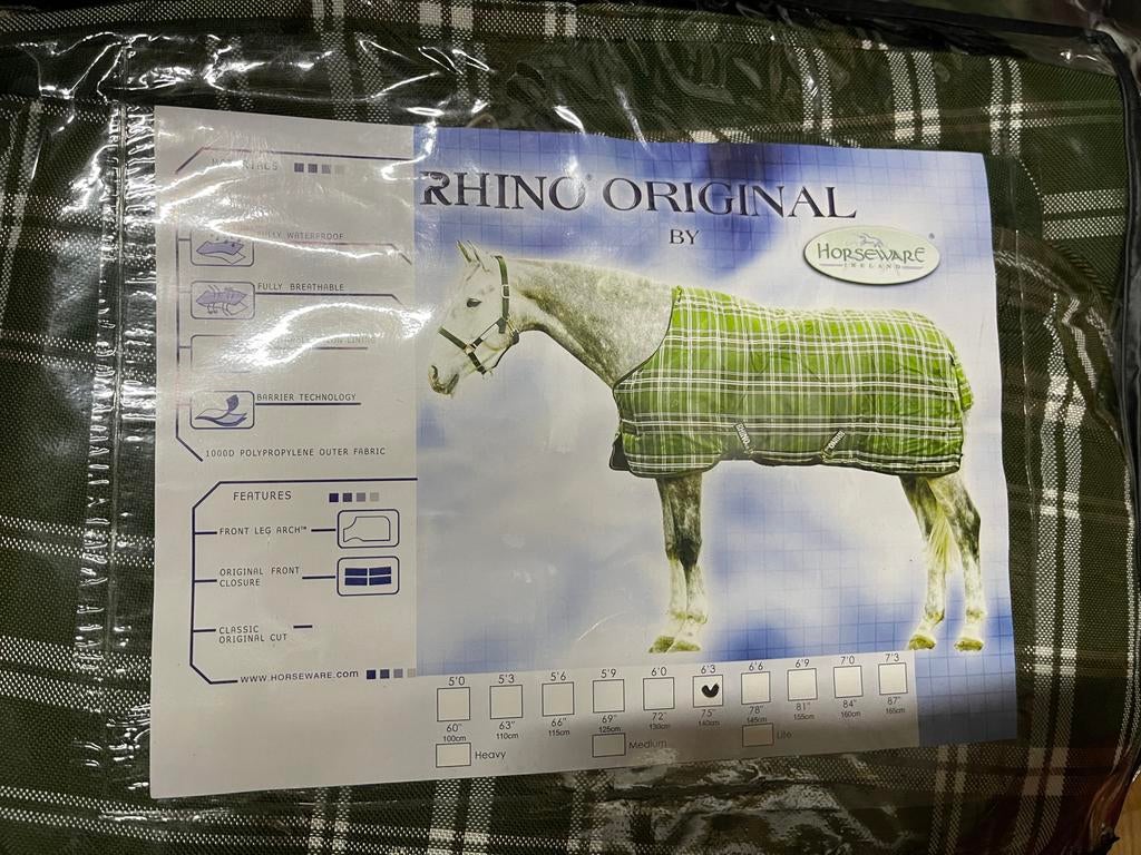 Nieuw Horseware Rhino Original regendeken maat 140 - 6’3’’, Ophalen of Verzenden, Nieuw, Deken