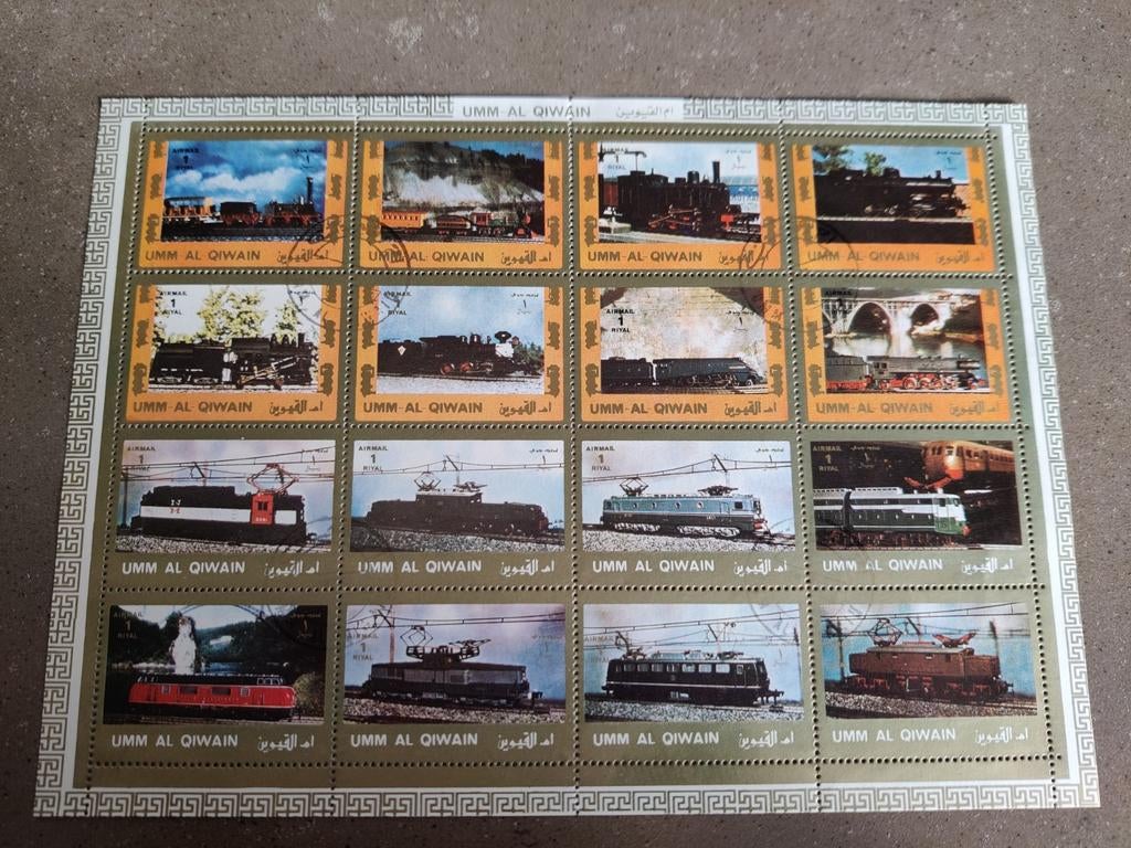 Umm Al Qiwan Zegels - Treinen, Postzegels en Munten, Postzegels | Volle albums en Verzamelingen, Ophalen of Verzenden