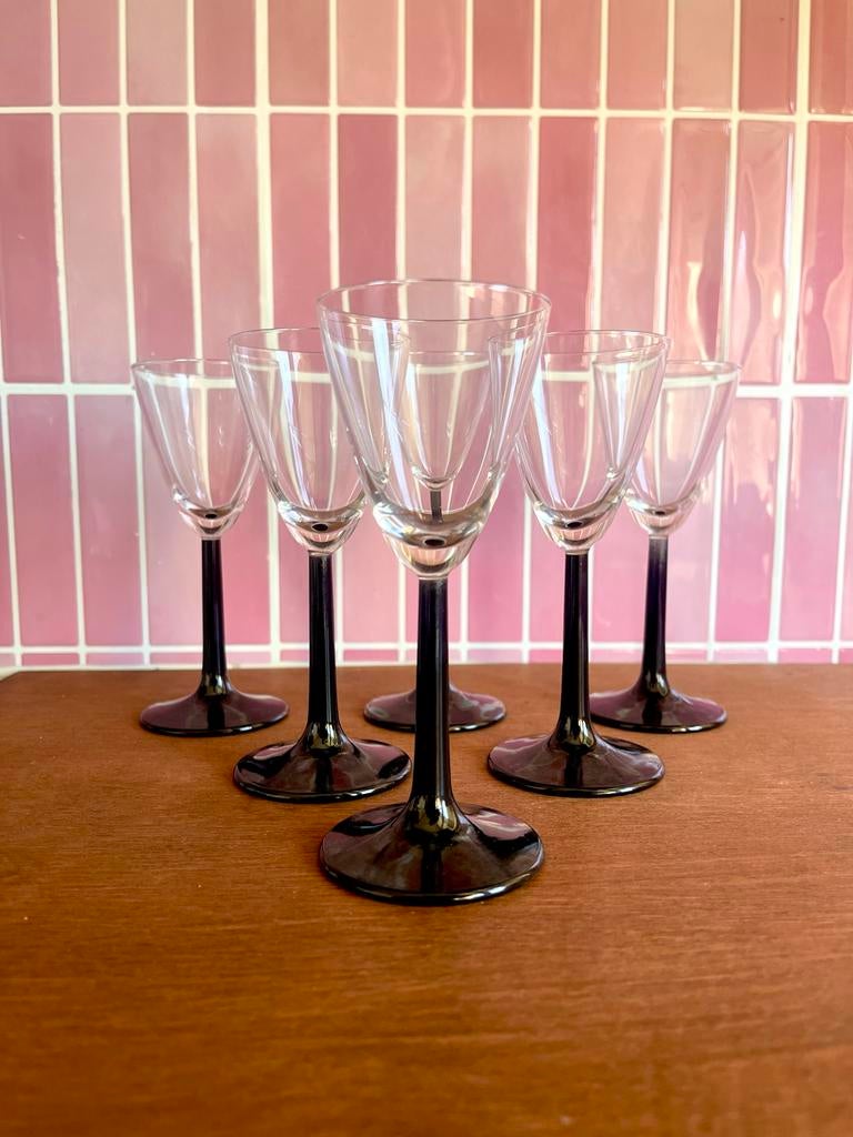 Luminarc Domino Zwarte Borrelglaasjes Set, Ophalen of Verzenden