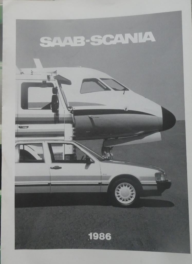 Saab - Scania brochure 1986, Verzamelen, Ophalen of Verzenden, Zo goed als nieuw, Auto's