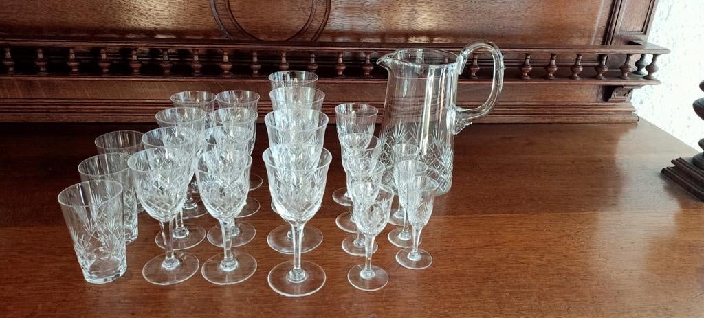 Kristallen Glazen Set met Waterkan, Ophalen of Verzenden