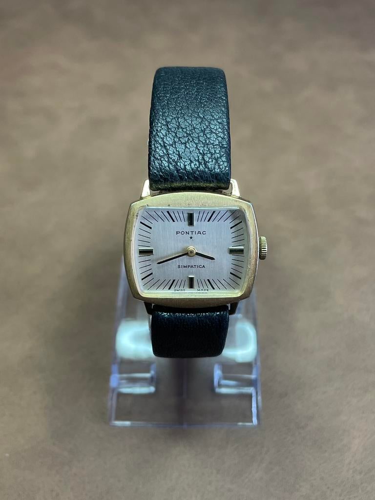 Pontiac Simpatica met originele kroon, Overige merken, Overige materialen, Polshorloge, Ophalen of Verzenden