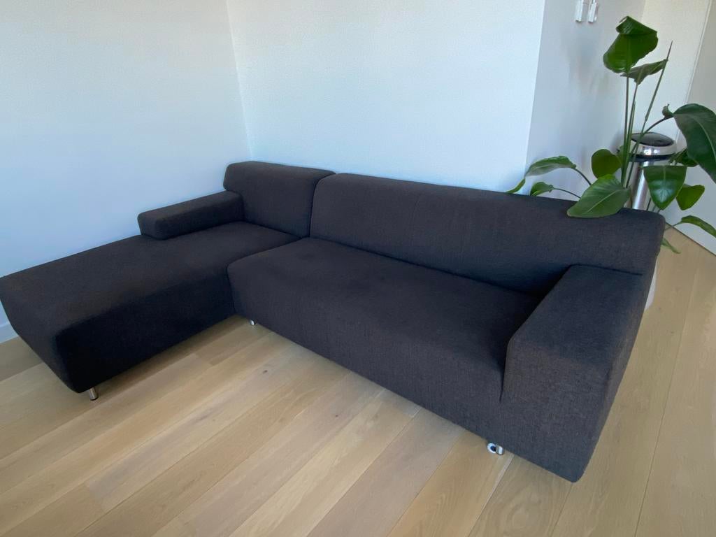 Design bank Milo antraciet, Ophalen, Zo goed als nieuw, Vierpersoons of meer, Stof