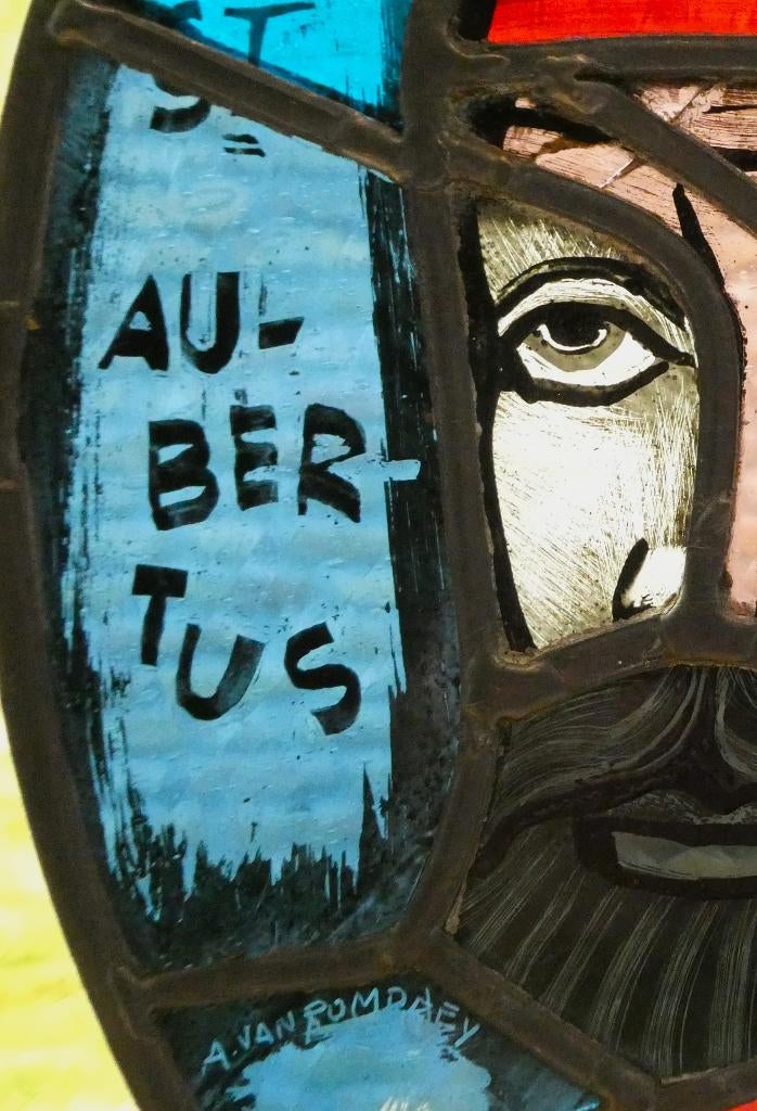 Glas in lood St.Aubertus patroonheilige v. bakker / Rompdaey, Ophalen of Verzenden