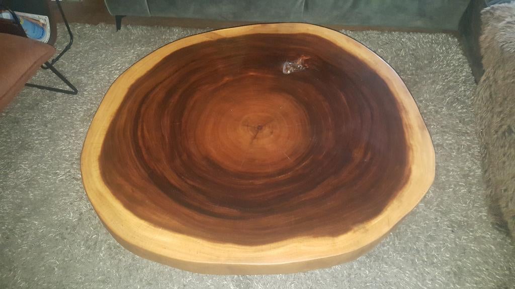 Salontafel suar boomstam schijf dia 100 en 10 cm dik NIEUW, Rond, Nieuw, Ophalen of Verzenden, Minder dan 50 cm