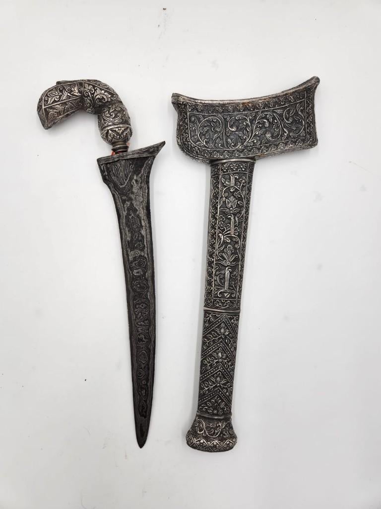 Antieke Keris Bugis Sterling Zilver Sepukal Patah Tiga KTB48, Verzenden