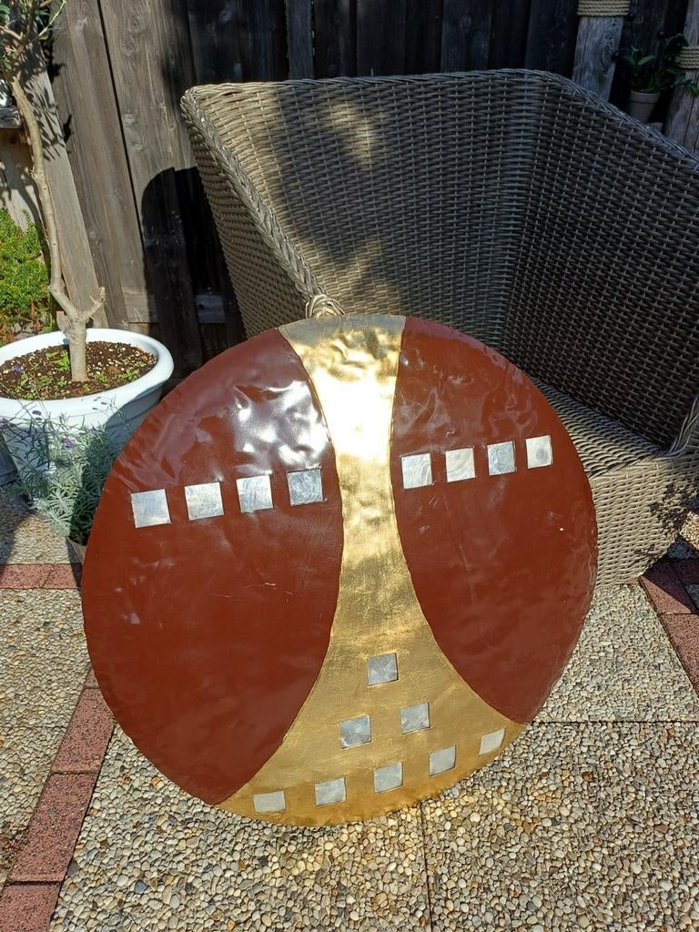 BRUTALIST METALEN WAND OBJECT, Ophalen, Gebruikt