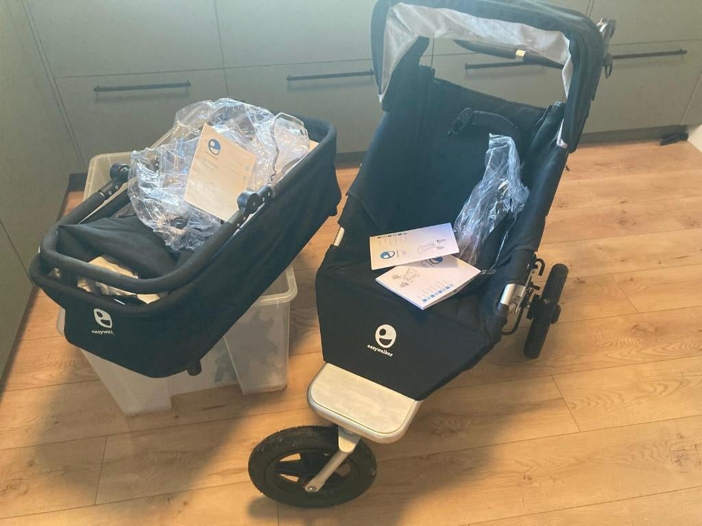 Easywalker Sky Qtro – complete set + Maxi-Cosi adapters, Kinderen en Baby's, Gebruikt, Verstelbare duwstang, Ophalen, Kinderwagen