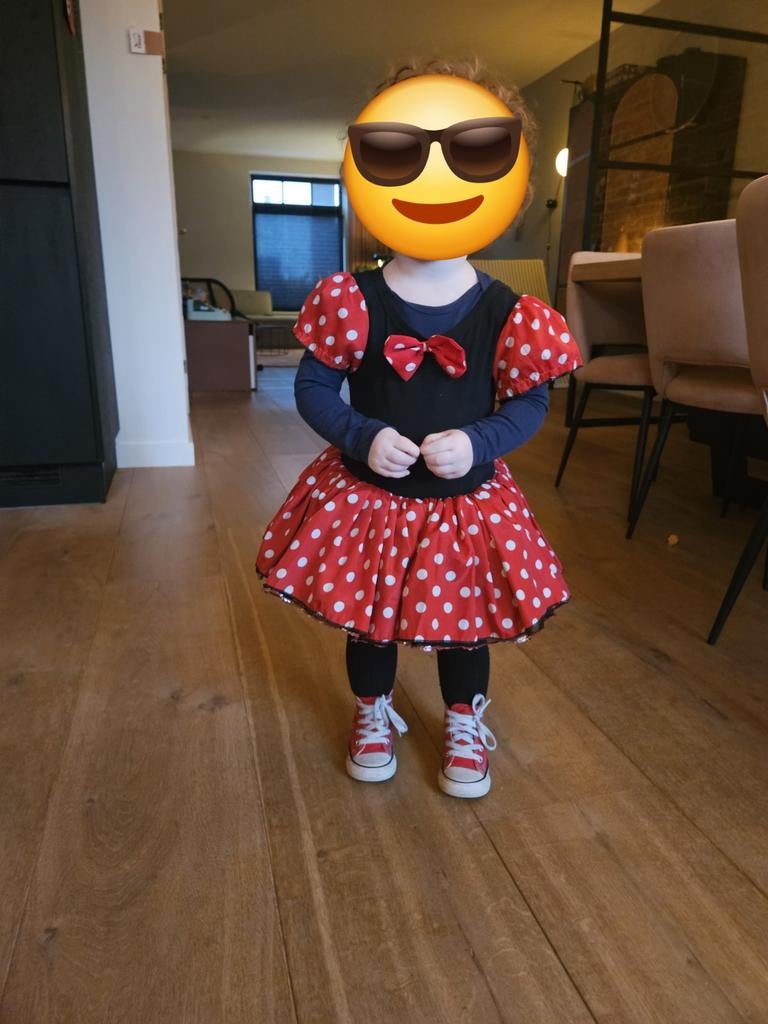 Carnaval Minnie Mouse Jurk - Maat 92, Ophalen of Verzenden, Zo goed als nieuw, 104 of kleiner, Meisje