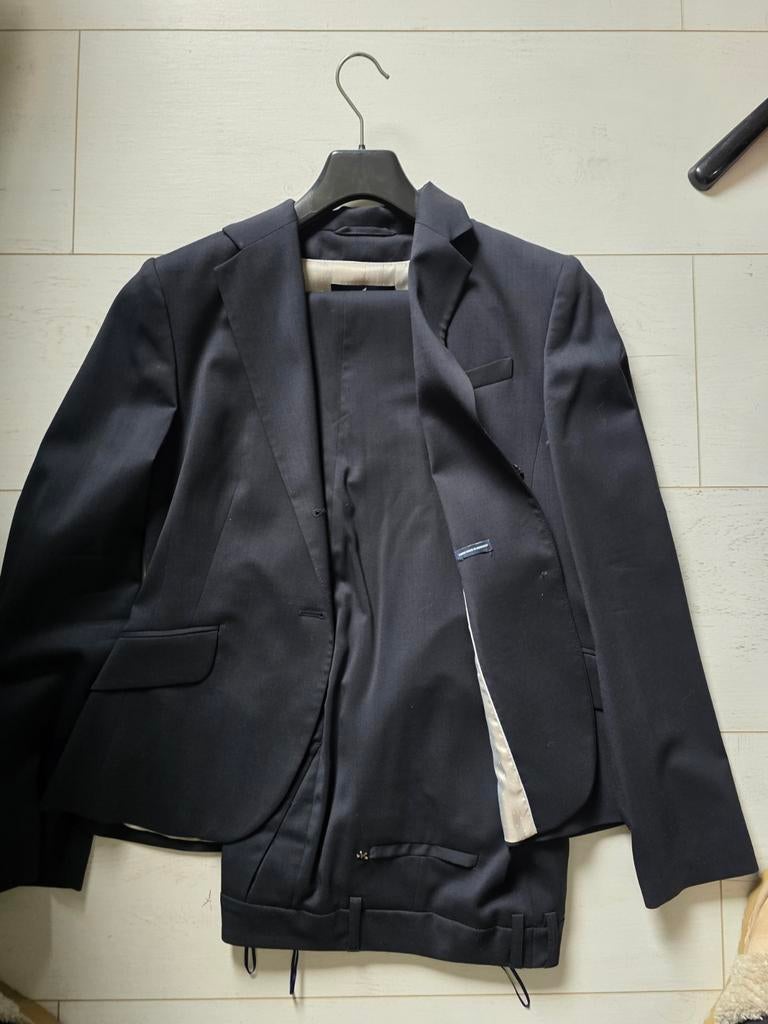 Daniel Hechter Damespak business suit Maat 40 broek/rok/jas, Maat 38/40 (M), Kostuum of Pak, Blauw, Ophalen of Verzenden
