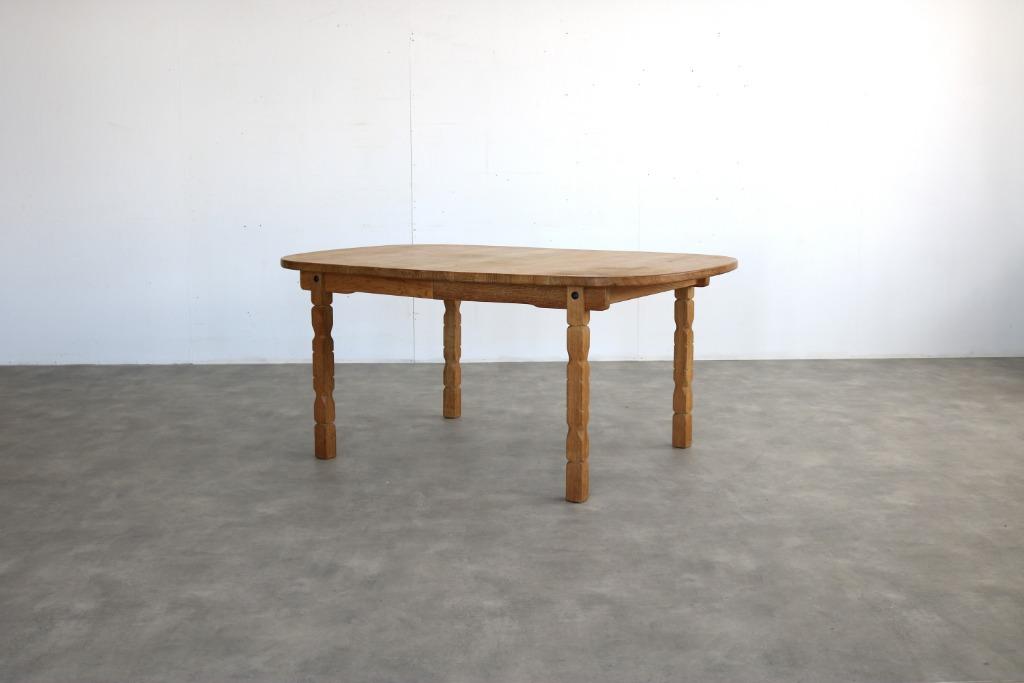 brutalist eettafel | vintage tafel | eiken | verlengbaar, Huis en Inrichting, Tafels | Eettafels, Gebruikt, ., Eikenhout, Vijf personen of meer