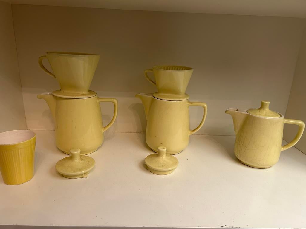 Vintage Melitta Koffieservies - Geel, Ophalen of Verzenden