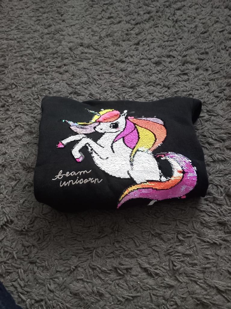 Trui met unicorn hoodie 122/128, Ophalen, Meisje, Trui of Vest, H&M